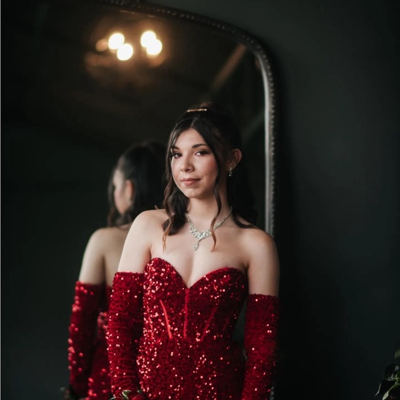 Sherri Hill Dresses & Skirts - Sherri Hill 55345 Corset Sequin Prom Dress Red